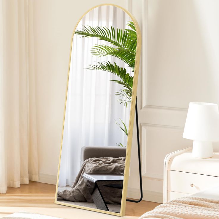 Arched Standing Full Length Mirror Floor Mirror